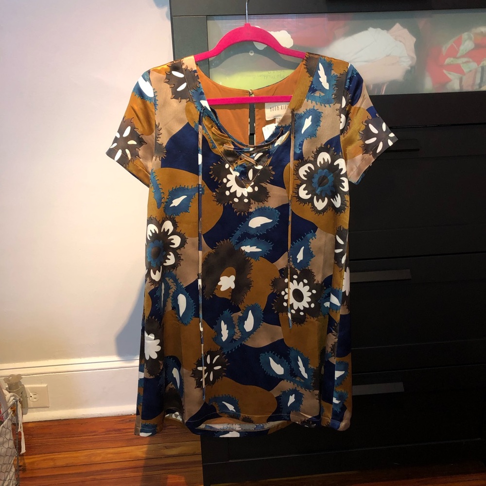 Satin floral dress